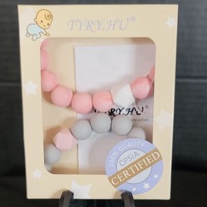 TYRY.HU Pacifier Clips with Teething Beads